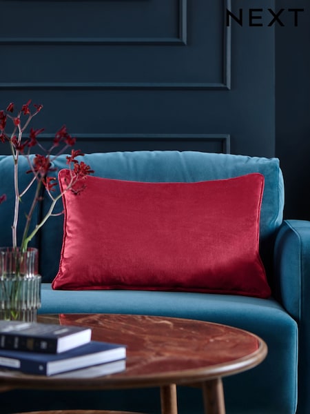 Red 40 x 59cm Matte Velvet Cushion (AA5420) | £11