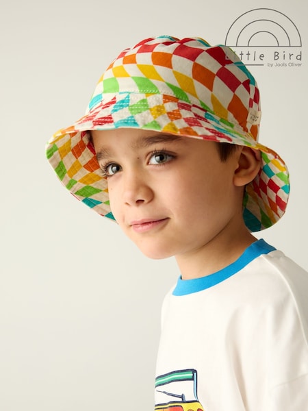 Little Bird by Jools Oliver Multi Checkerboard Bucket 100% Cotton Hat (AA5453) | £12 - £14