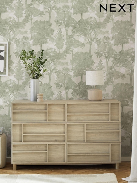 Sage Trailing Trees A4 Wallpaper Sample (AA5473) | £1