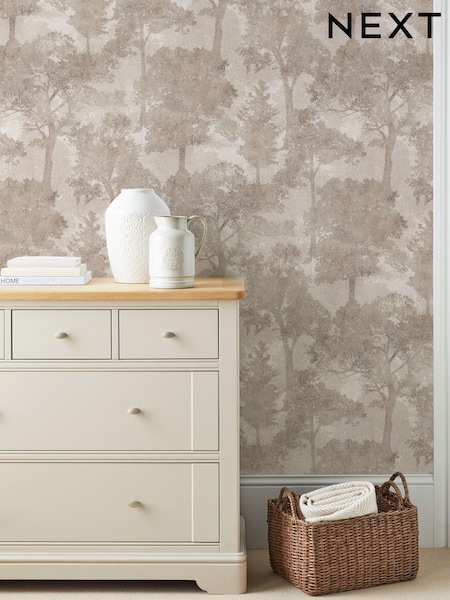 Neutral Trailing Trees A4 Wallpaper Sample (AA5475) | £1