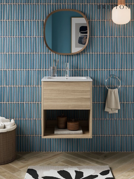 Britton Bathrooms Cherry Hackney Vanity Unit with Chrome Mixer Basin (AA5863) | £940