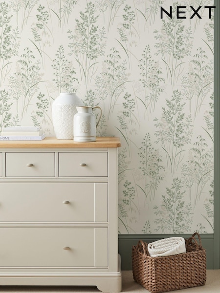 Natural Green Leaf Springs 10M Wallpaper (AA6012) | £36
