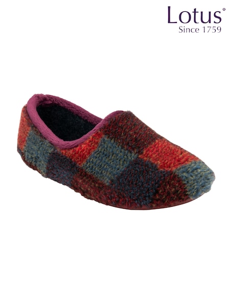 Lotus Red Textile Slippers (AA6061) | £33