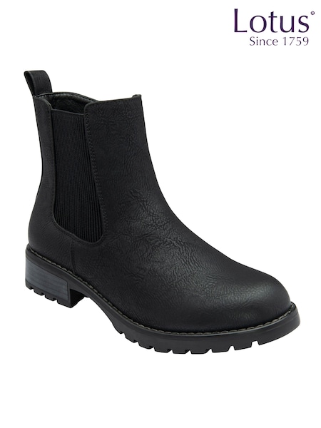 Lotus Black Chelsea Boots (AA6063) | £65
