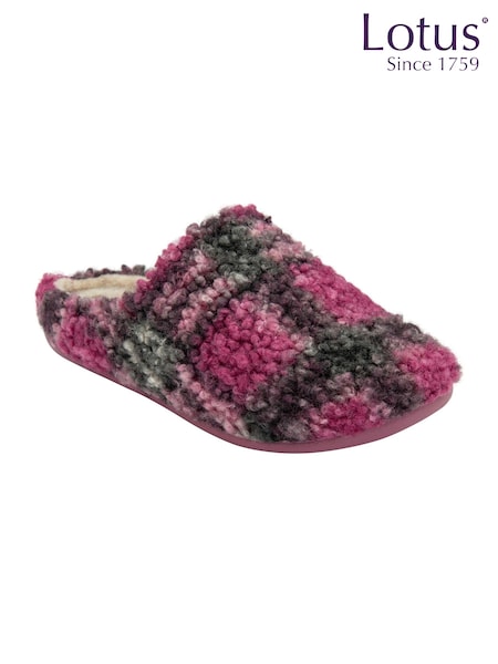 Lotus Purple Polka Dot Mule Winter Slippers (AA6088) | £33
