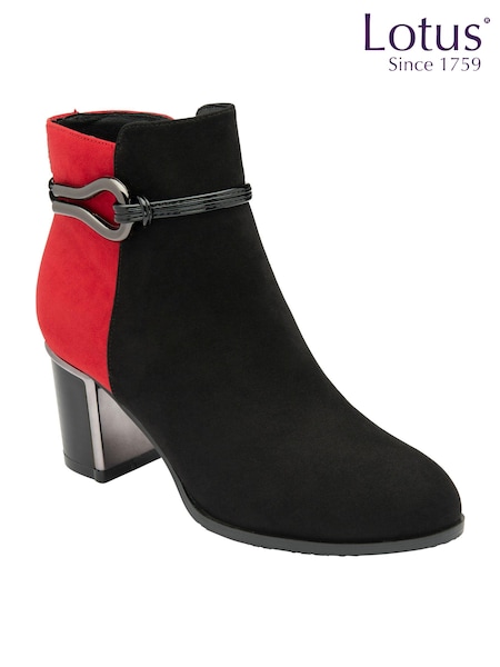 Lotus Black Heeled Ankle Boots (AA6105) | £65