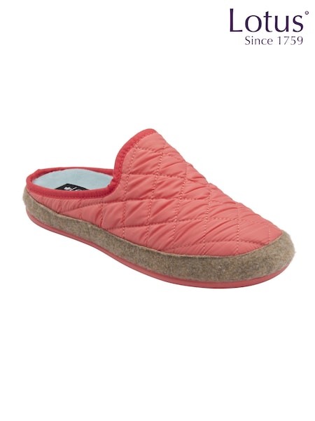 Lotus Orange Quilted Mule Slippers (AA6120) | £35