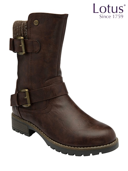 Lotus Brown Mid-Calf Boots (AA6150) | £60