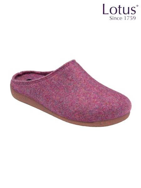 Lotus Purple Textile Mule Slippers (AA6158) | £30