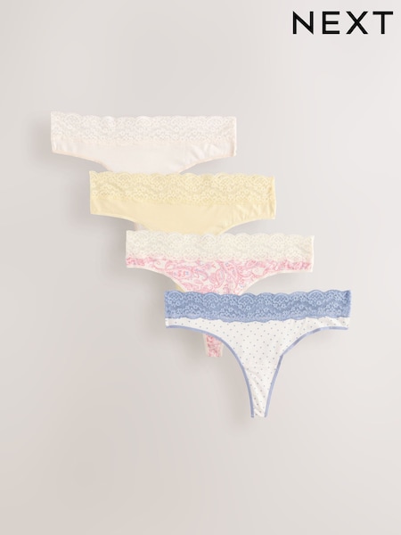 Paisley Thong Lace Knickers 4 Pack (AA6189) | £15