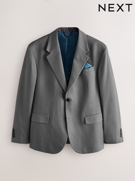 Grey Relaxed Fit Lyocell Suit Jacket (AA6538) | £89