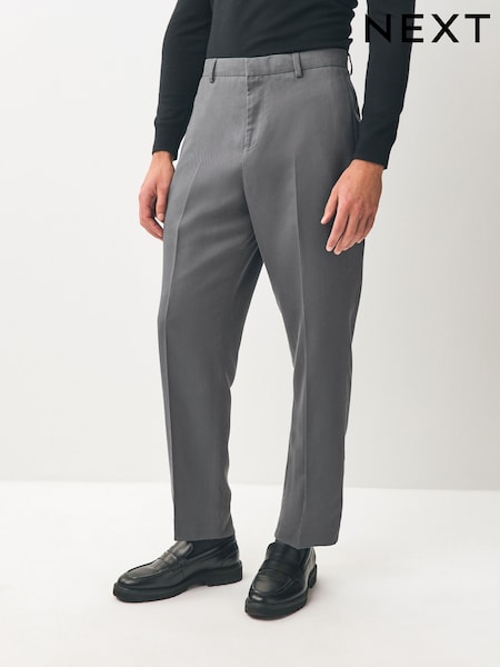 Grey Relaxed Fit Suit Lyocell Suit Trousers (AA6539) | £50