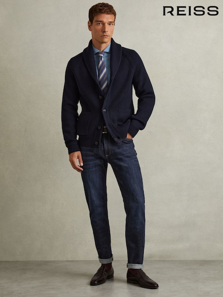 Reiss Indigo Blue Wash Picton Cotton-Stretch Slim-Fit Jeans (AA6714) | £98