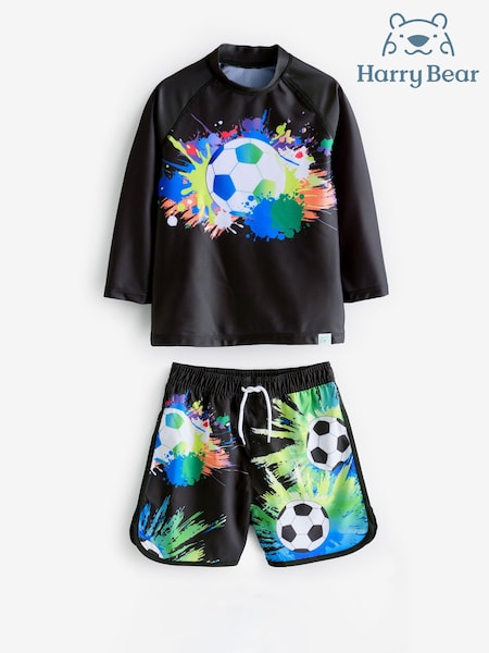 Harry Bear Black Football Swim Set 2 Piece (AA6720) | £17