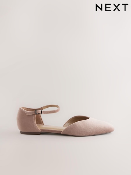 Rose Pink Forever Comfort® Round Toe Velvet Ankle Strap Shoes (AA6881) | £32