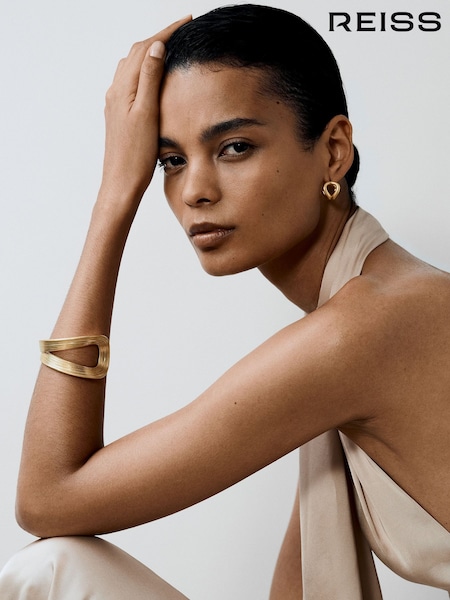 Gold Tone - Reiss Blair Brushed Twist Cuff