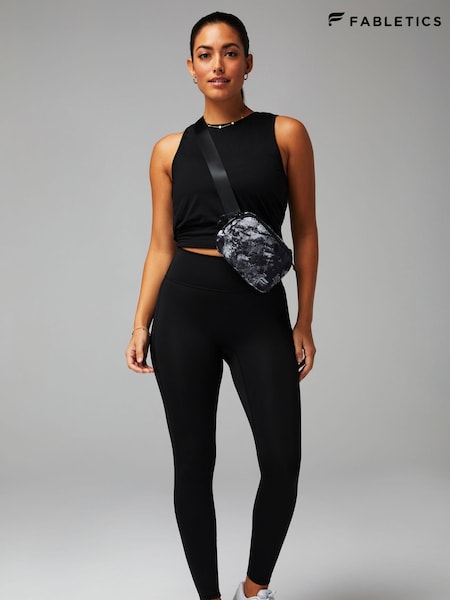 Fabletics Black DryFlex Open Back Tank (AA7127) | £35