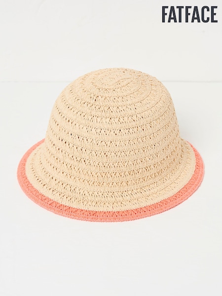 FatFace Natural Straw Bucket Hat (AA7160) | £22