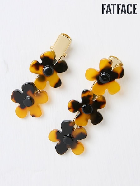 FatFace Tortoiseshell Brown Flower Hair Slides 2 Pack (AA7165) | £8.50