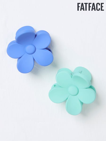 FatFace Blue Flower Hair Clips 2 Pack (AA7167) | £10.50