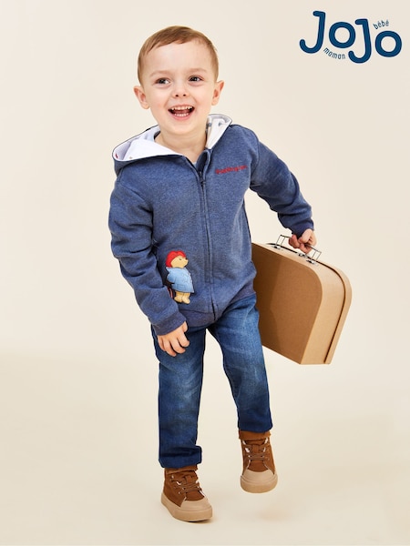 JoJo Maman Bébé Navy Paddington Appliqué Hooded Sweatshirt (AA7262) | £26.50