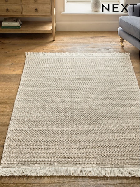 Ivory Hopsack Weave Rug (AA7280) | £130 - £350
