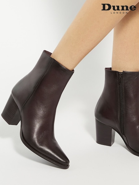 Dune London Tan Brown Paxten Smart Western Ankle Boots (AA7339) | £159