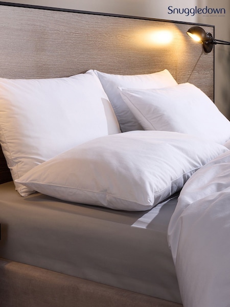 Snuggledown Snuggledown Luxuriously Cotton Medium Support Back Sleeper Pillows Pack Of 2 (AA7359) | £23