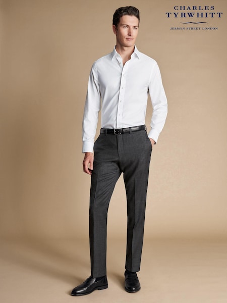 Charles Tyrwhitt Grey Slim Fit Italian Luxury Suit: Trousers (AA7407) | £170
