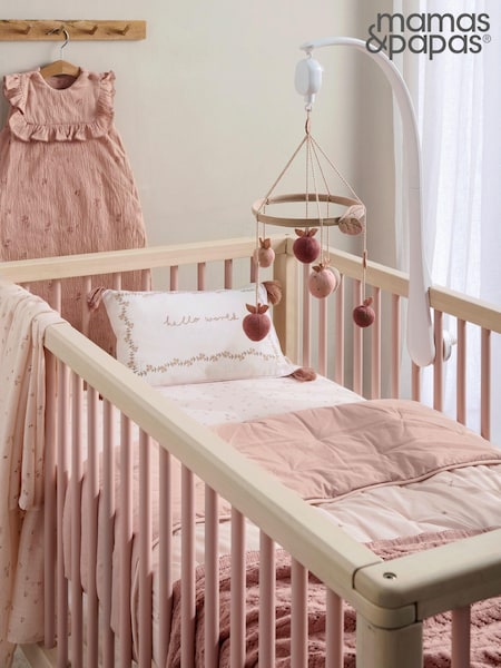 Mamas & Papas Pink Welcome To The World Wildflower 4.0T Quilt Cotbed (AA7527) | £79