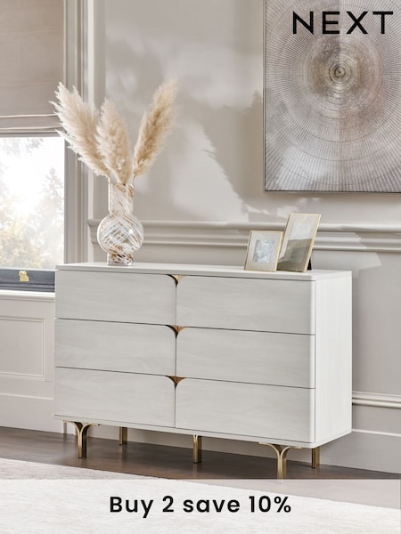 Light Evie Oak Effect 6 Drawer Chest of Drawers (AA7584) | £450