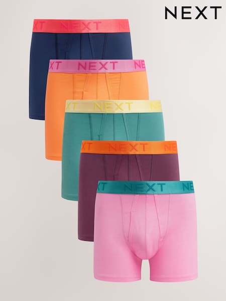 Orange/Blue/Pink Contrast Brights 5 Pack A-Front Boxers (AA7702) | £29