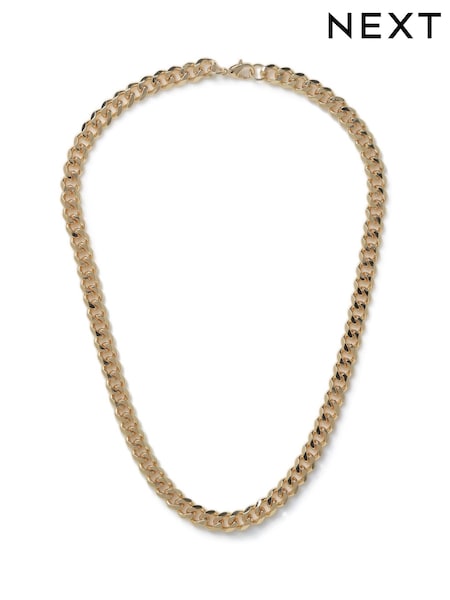 Premium Gold Tone 8MM Curb Chain Necklace (AA7895) | £20