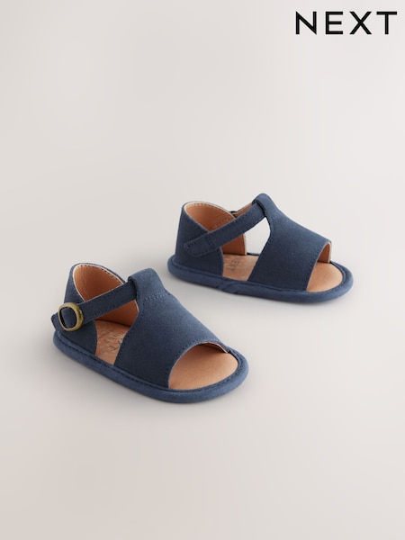 Navy Leather Touch Fastening Baby Sandals (0-24mths) (AA7920) | £12