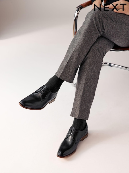Black Leather Derby Shoes (AA7981) | £65