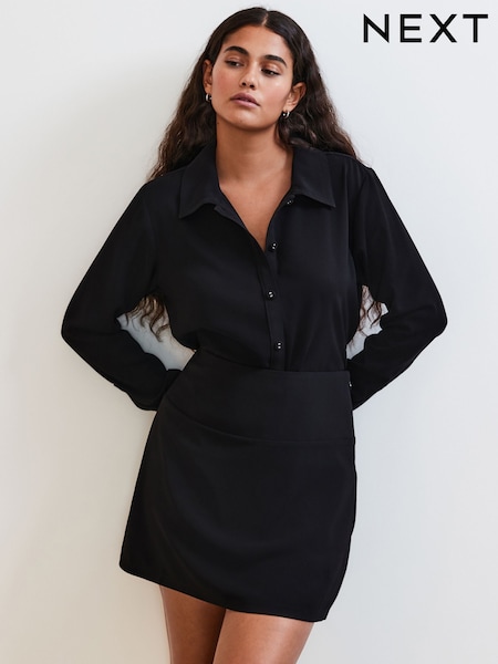 Black Crepe Mini Skirt (AA8246) | £24