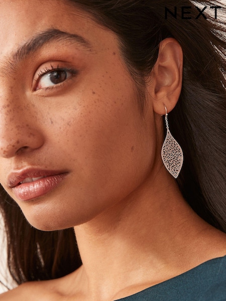 Silver Tone Cutout Earrings (AA8661) | £9