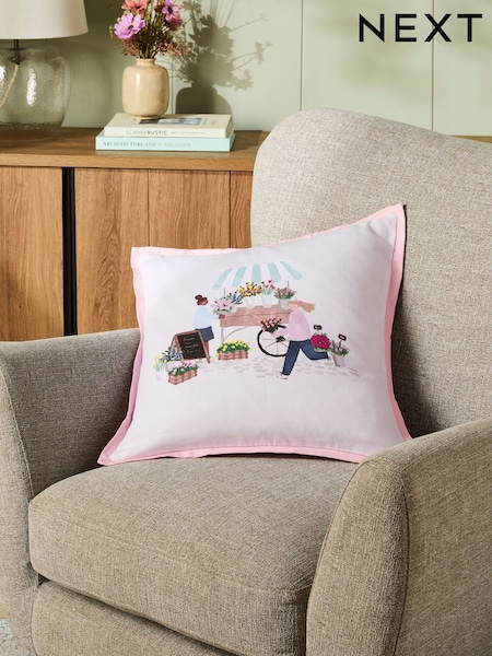 Pink Flower Market Cushion (AA8771) | £18