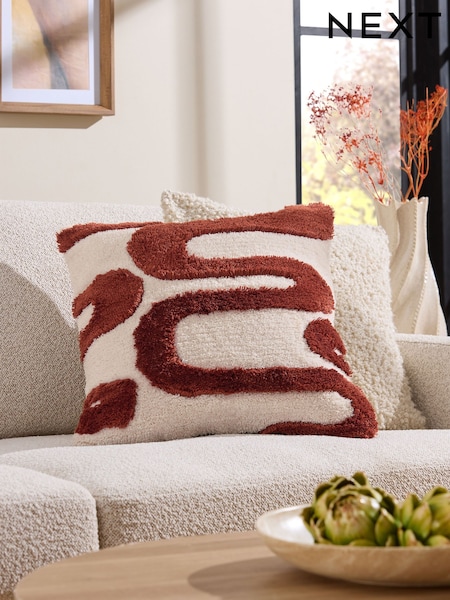 Rust Brown Berber Wiggle Cushion (AA8779) | £20