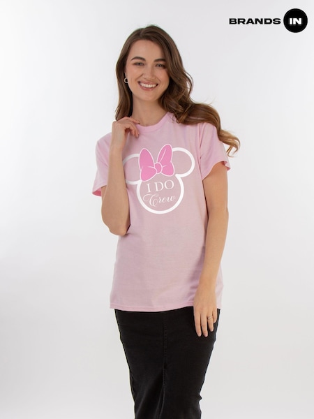 Brands In Pink Women Boyfriend Fit Disney Minnie Mouse I Do Crew 100% Cotton T-Shirt (AA8820) | £25
