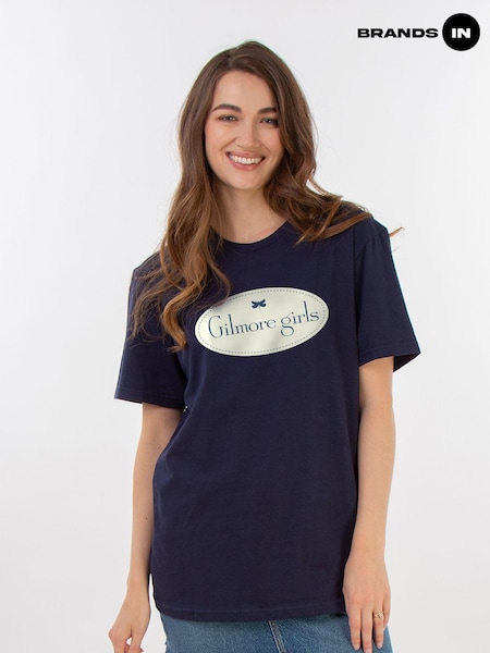 Brands In Blue Women Boyfriend Fit Girls Gilmore Logo 100% Cotton T-Shirt (AA8832) | £25