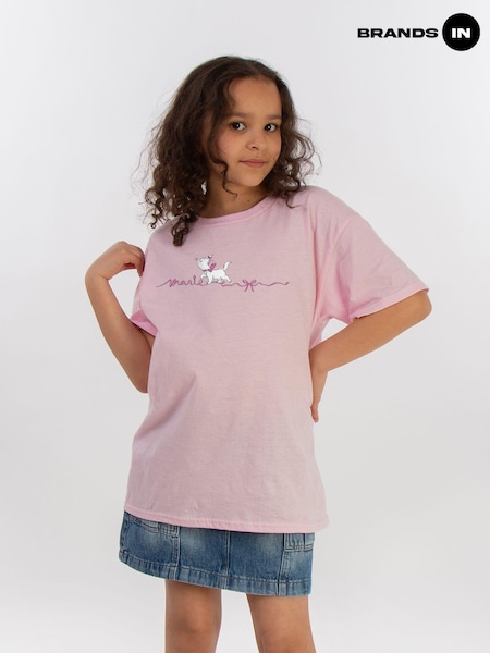 Brands In Pink Girls Disney The Aristocats Marie Ribbon 100% Cotton T-Shirt (AA8835) | £20