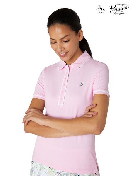 Original Penguin Golf Pink Short Sleeve Polo Shirt (AA8852) | £55