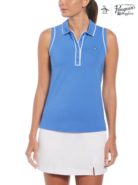 Original Penguin Golf Sleeveless Polo Shirt with Piping (AA8861) | £50
