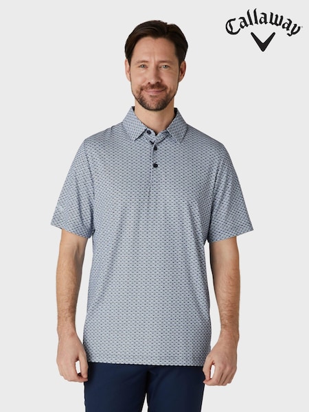 Callaway Apparel Blue Tee All Over Print Polo Shirt (AA8867) | £45