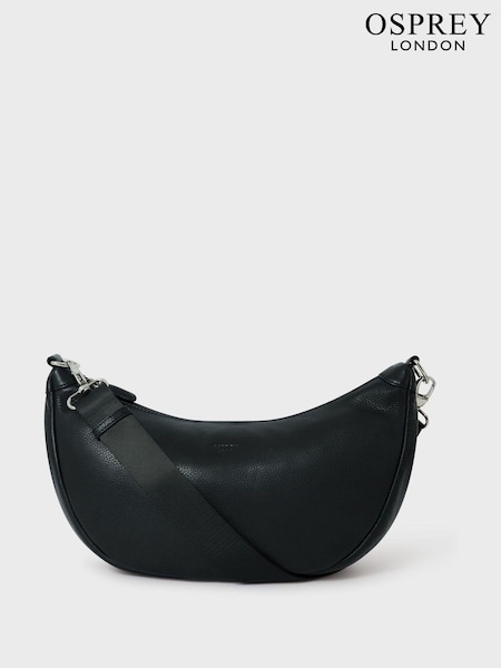 Osprey London The Kelso Leather Black Sling Bag (AA8904) | £125