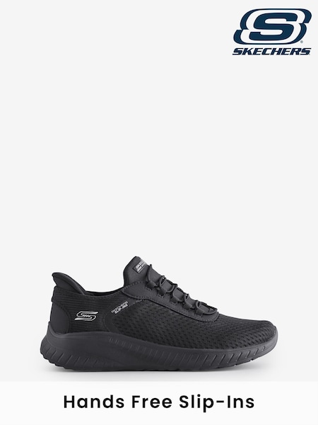 Skechers Black Wide Fit Slip-Ins: BOBS Sport Squad Chaos Trainers (AA8982) | £69