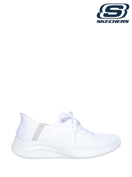 Skechers White Wide Fit Slipins Ultra Flex 3.0 Brilliant Path Trainers (AA8983) | £89