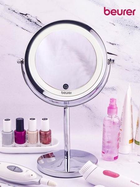 Beurer Silver Tone Illuminated Cosmetic Mirror BS55 (AA8990) | £50