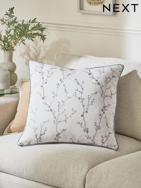 Grey Willow Print Cushion (AA9075) | £14